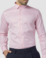 Wrinkle Resistant Premium Pink Herringbone Shirt