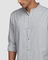 Steel Grey Brushed Twill Shirt