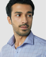 Brown Blue Glen Plaid Checks Shirt