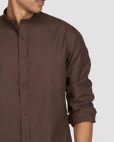 Java Brown Brushed Twill Shirt
