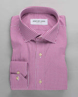 Wrinkle Resistant Raspberry Micro Checks Shirt
