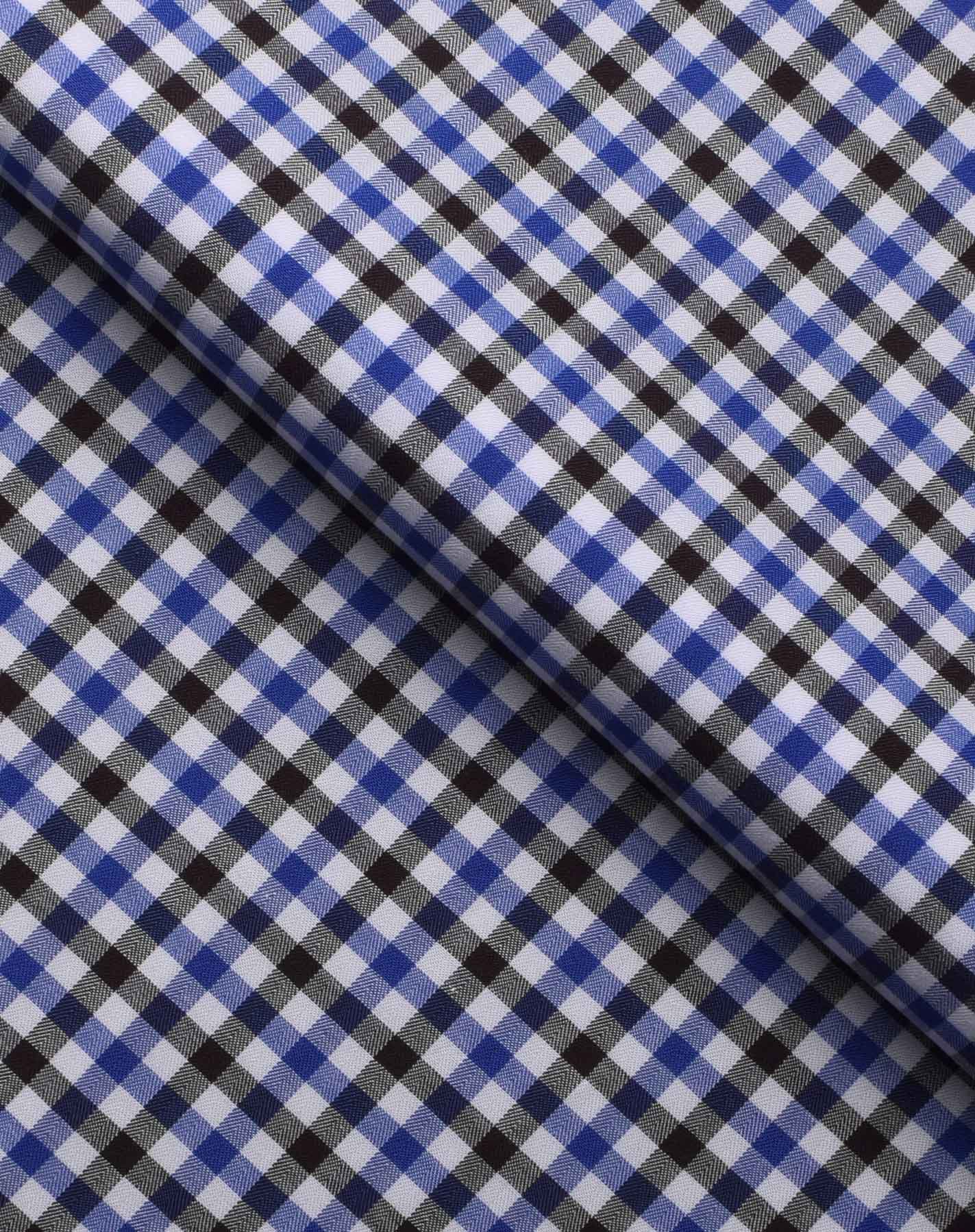 Wrinkle Resistant Charcoal and Indigo Checks Shirt