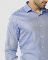 Wrinkle Resistant Medium Blue Twill Shirt
