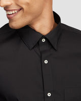 Black Stretch Poplin Shirt