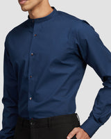 Storm Blue Stretch Poplin Shirt