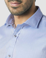 Wrinkle Resistant Premium Azure Herringbone Shirt