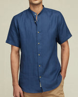 French Navy Linen Shirt
