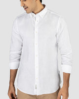 Arctic White Linen Shirt