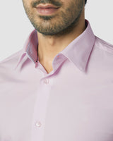 Pale Pink Stretch Poplin Shirt