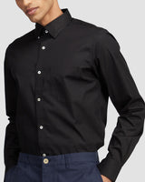 Sooty Black Stretch Poplin Shirt