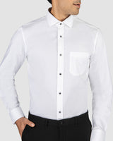 White Stretch Poplin Shirt