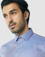 Wrinkle Resistant Medium Blue Twill Shirt