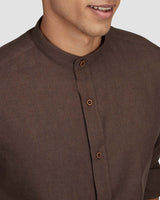 Java Brown Brushed Twill Shirt