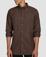 Mocha Brown Brushed Twill Shirt