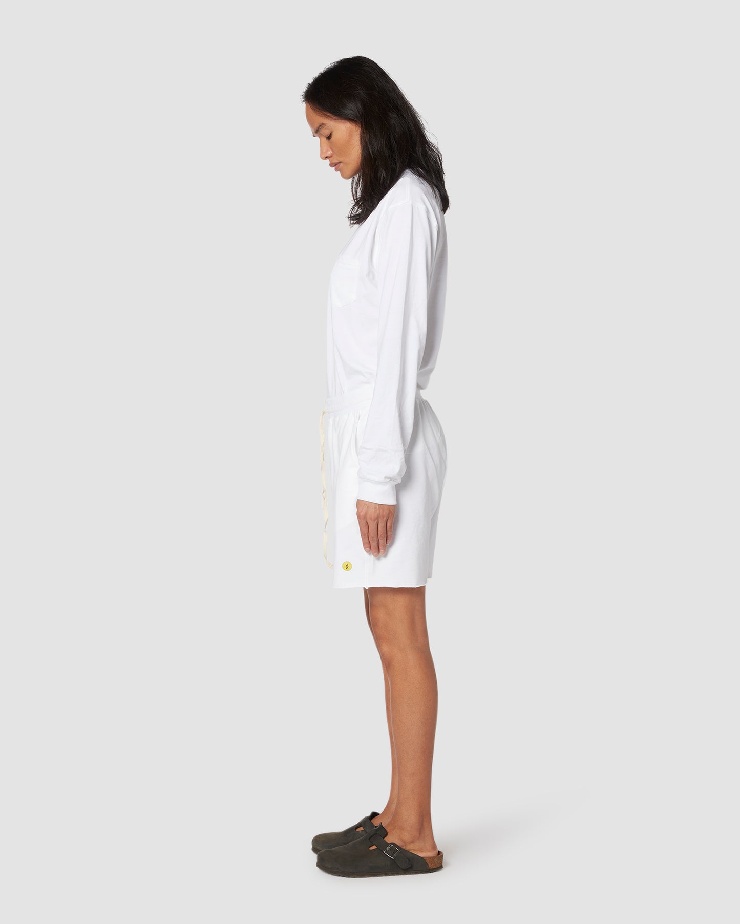 Urban White French Terry Shorts