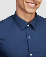 Navy Stretch Poplin Shirt