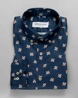 navy blue droplet print