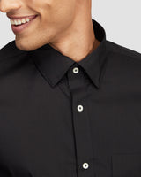 Sooty Black Stretch Poplin Shirt
