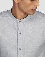 Steel Grey Brushed Twill Shirt