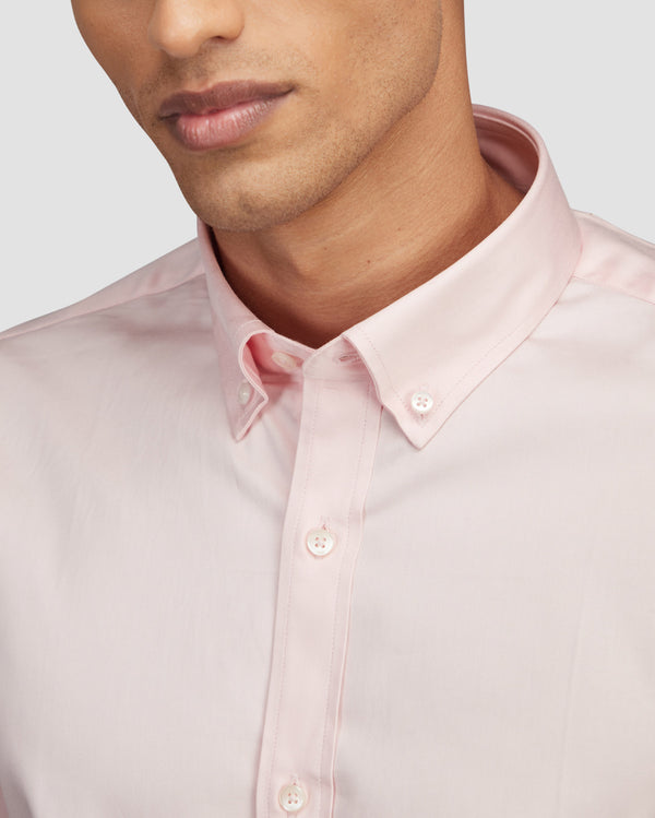 Shell Pink Stretch Satin Shirt