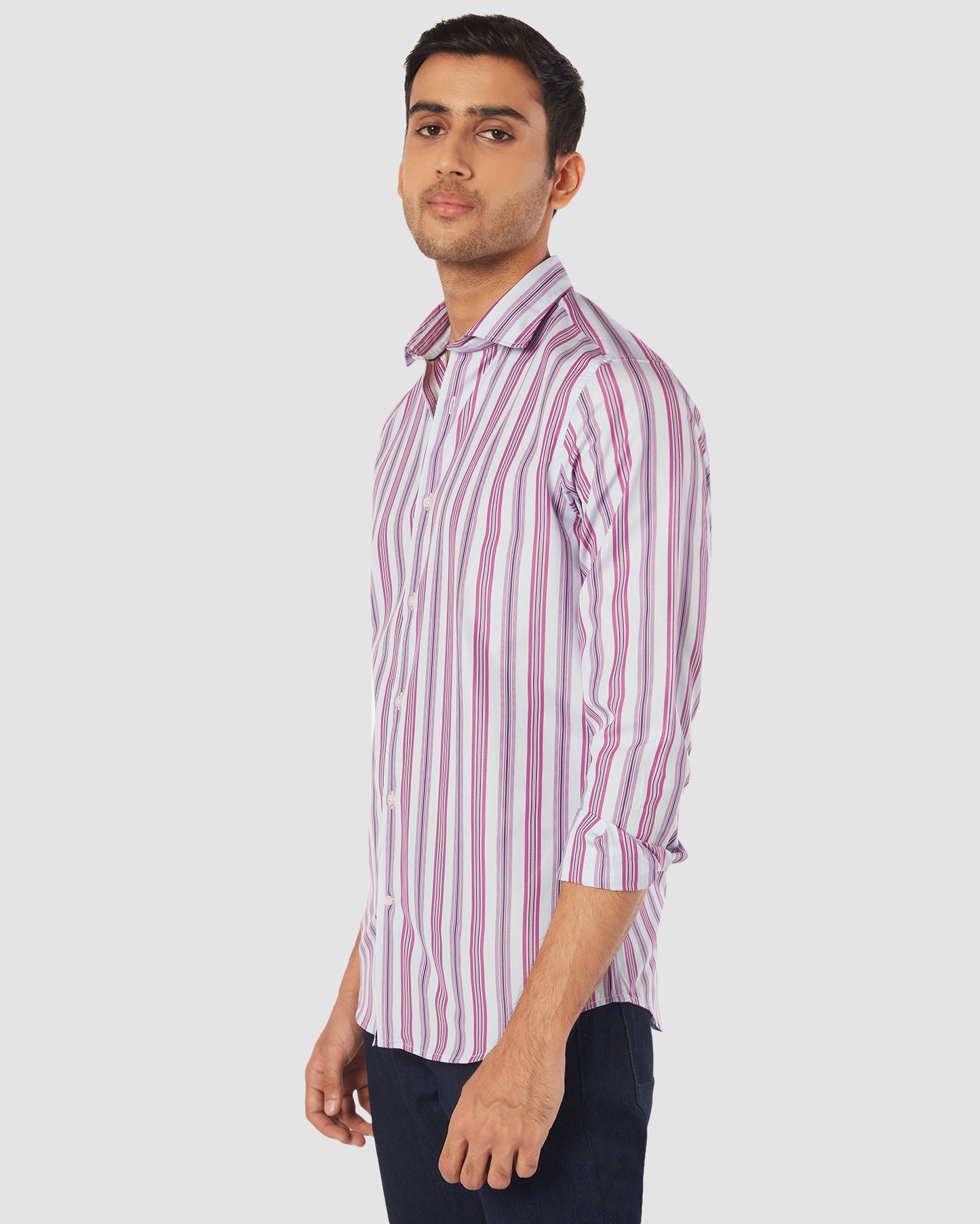 Thomas Mason Pink Seltzer Striped Shirt