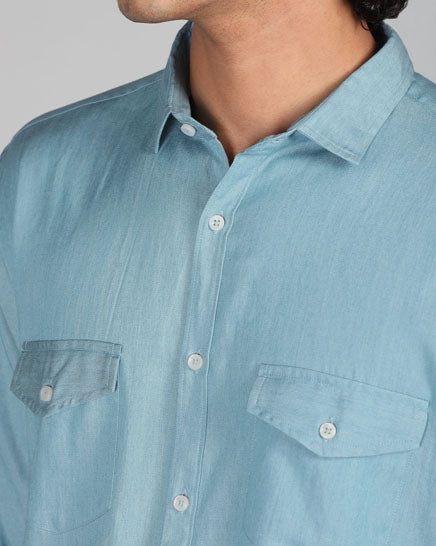 powder blue tencel denim