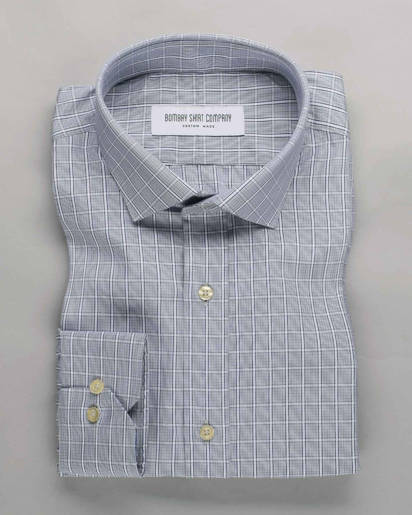 Wrinkle Resistant White Wash Checks Shirt