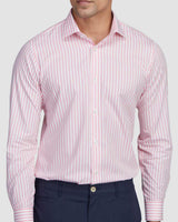 Salmon Pink Striped Shirt