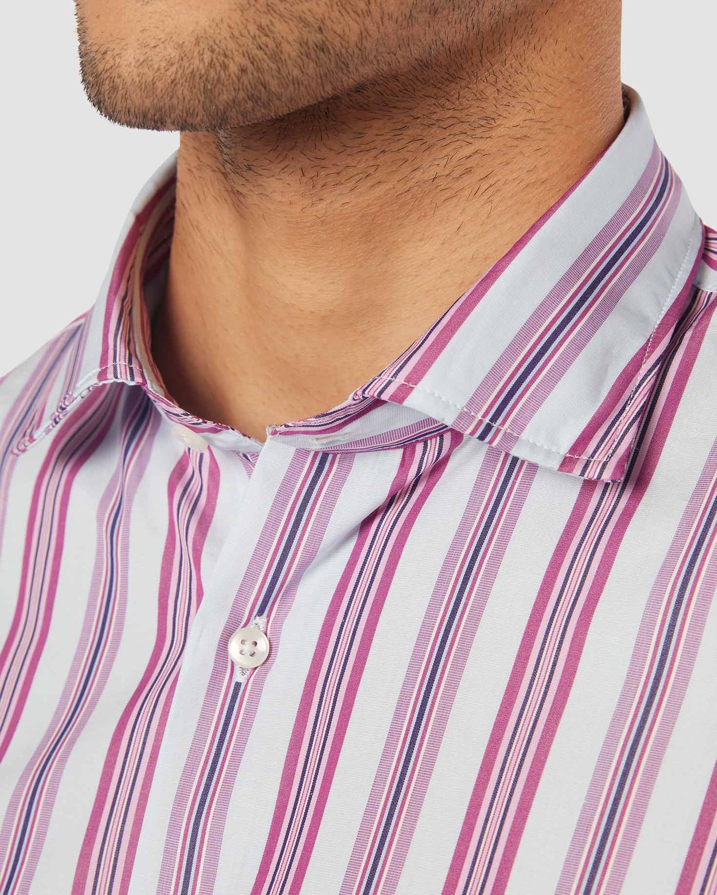 Thomas Mason Pink Seltzer Striped Shirt