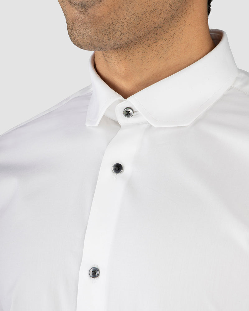 Wrinkle Resistant Glazed White Poplin Shirt