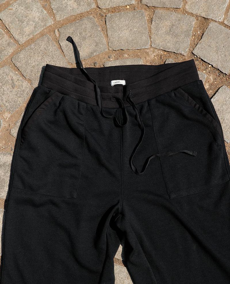 Urban Black Panelled French Terry Joggers