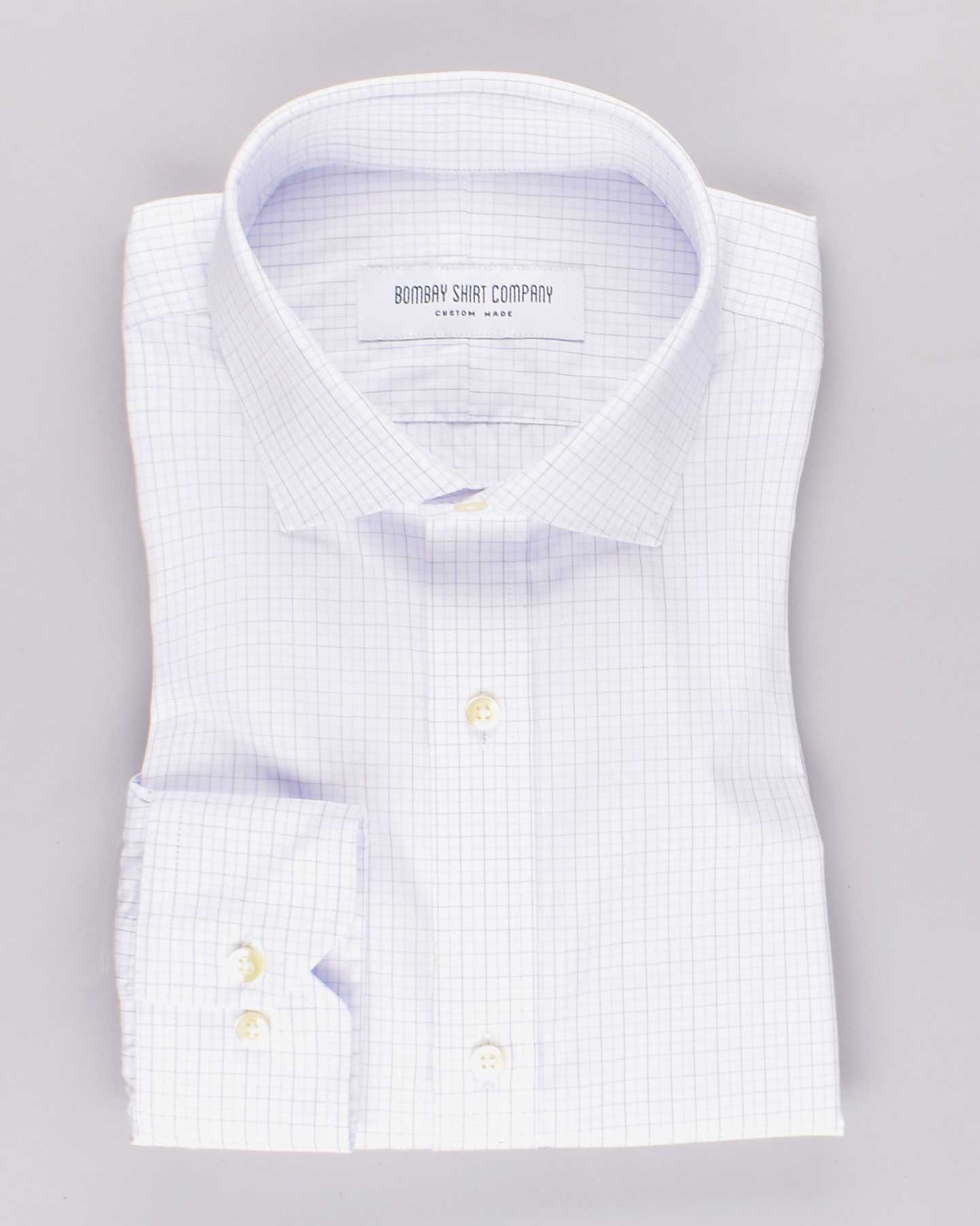 wrinkle resistant frost blue checks