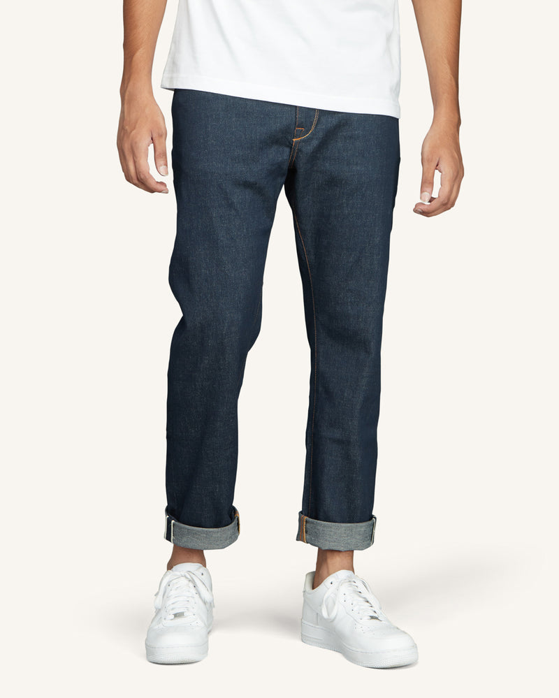Grindled Indigo | Linen Stretch Selvedge Jeans