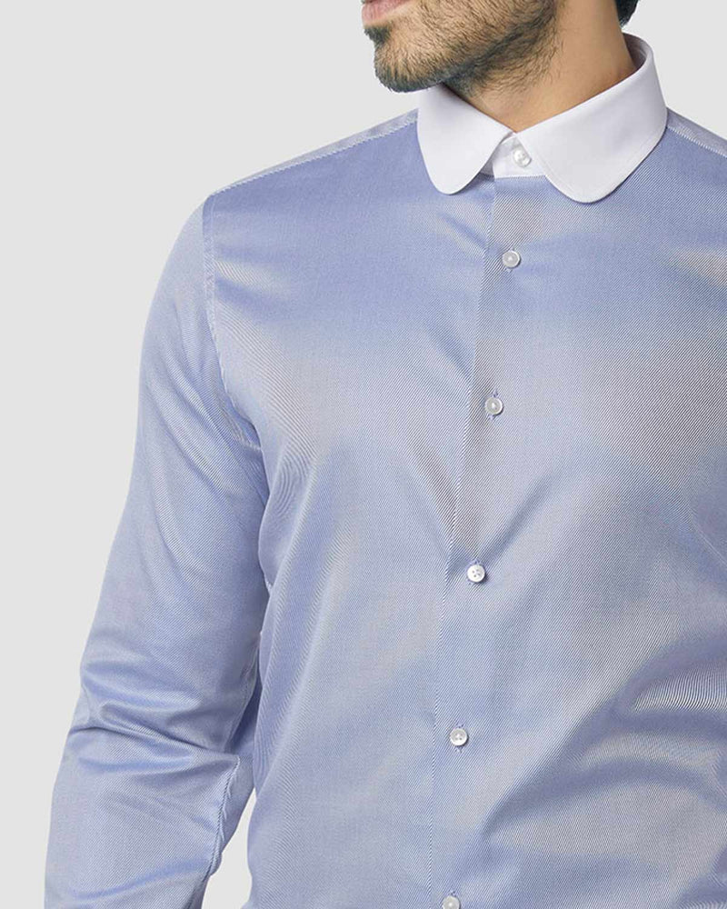 Wrinkle Resistant Cove Blue Twill Shirt