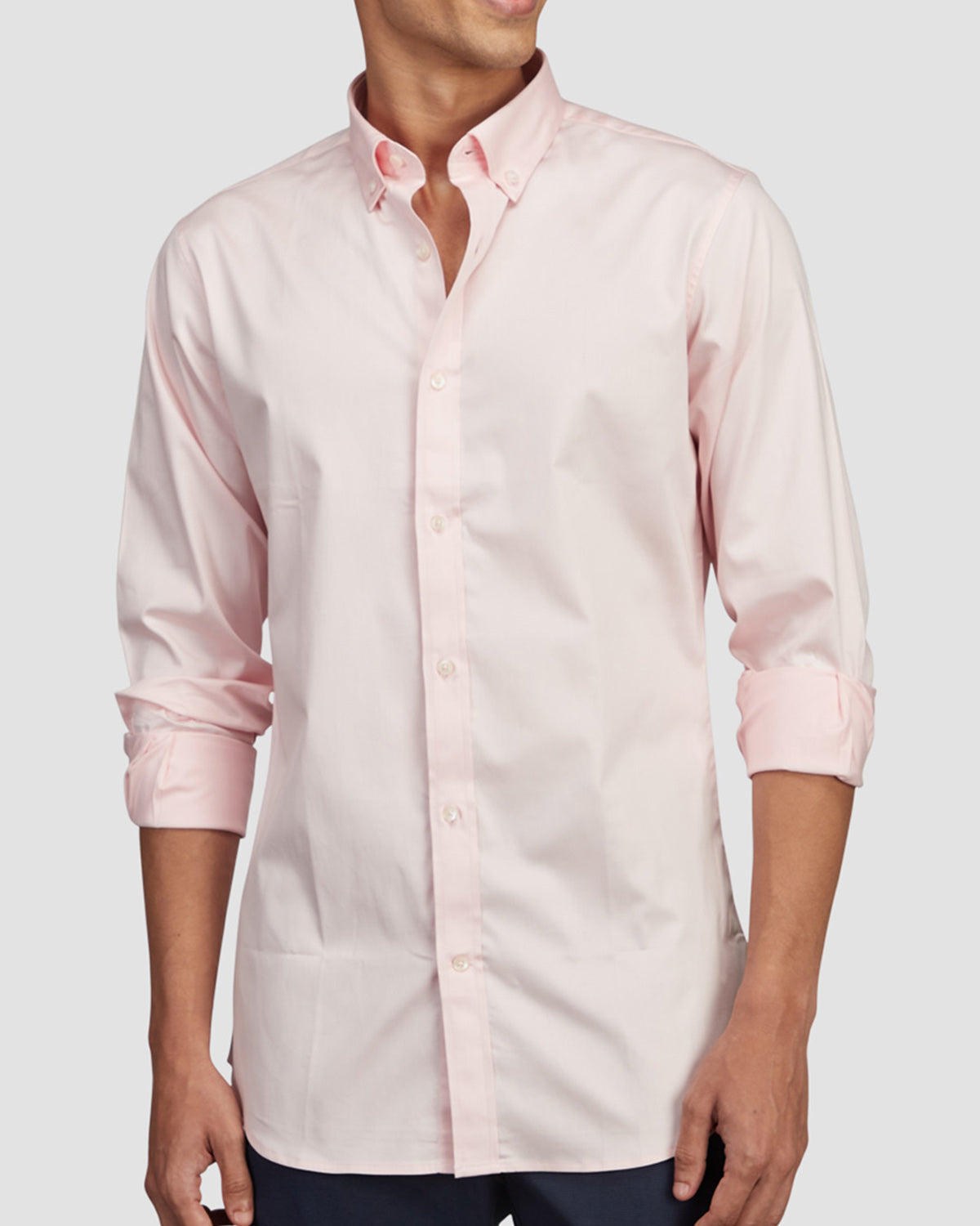 Shell Pink Stretch Satin Shirt