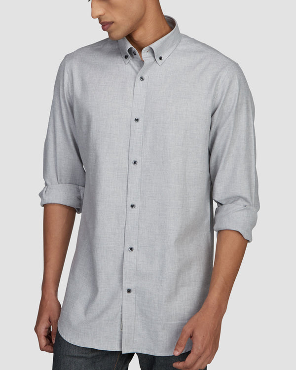 Elephant Grey Brushed Twill Shirt
