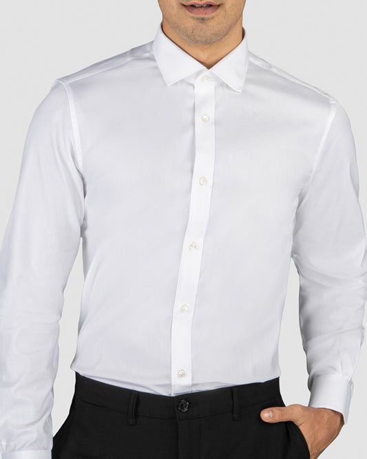 Wrinkle Resistant Dewy White Oxford Shirt