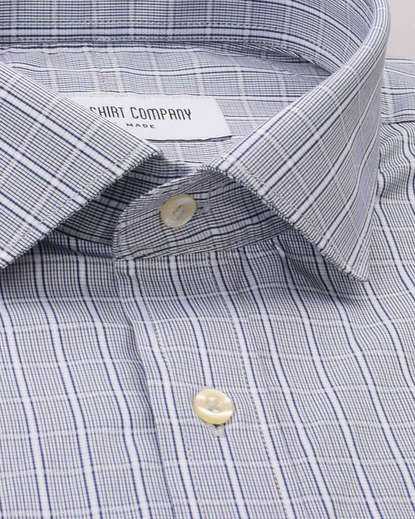 Wrinkle Resistant White Wash Checks Shirt