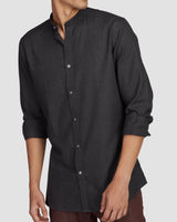 Carbon Black Brushed Twill Shirt