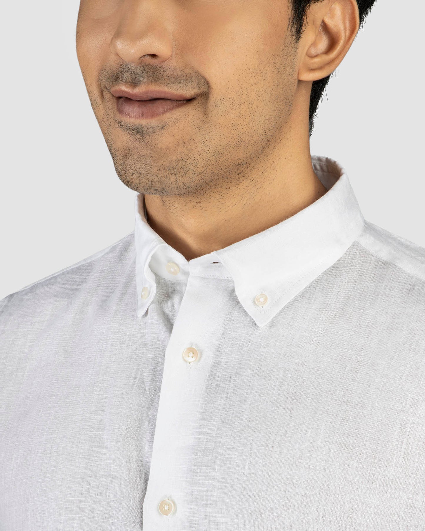 Arctic White Linen Shirt