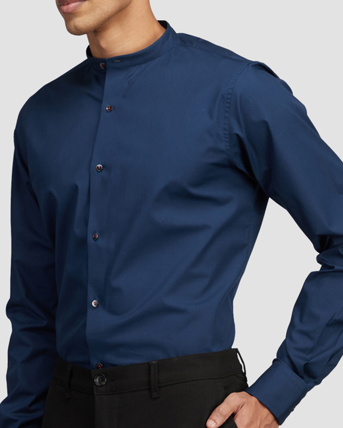 Storm Blue Stretch Poplin Shirt