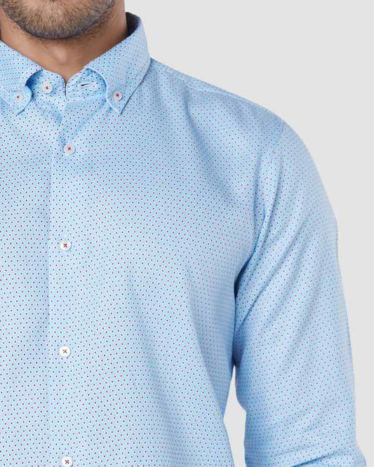 Ruby Red Dotted Print Shirt