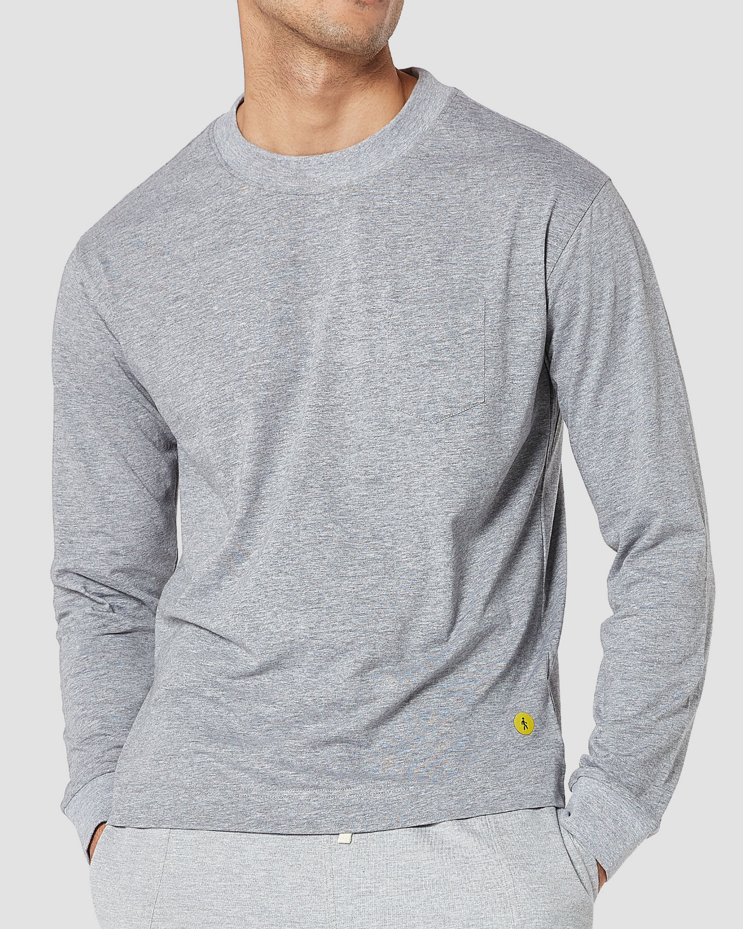Retro boxing Grey Melange Long Sleeves T-Shirt
