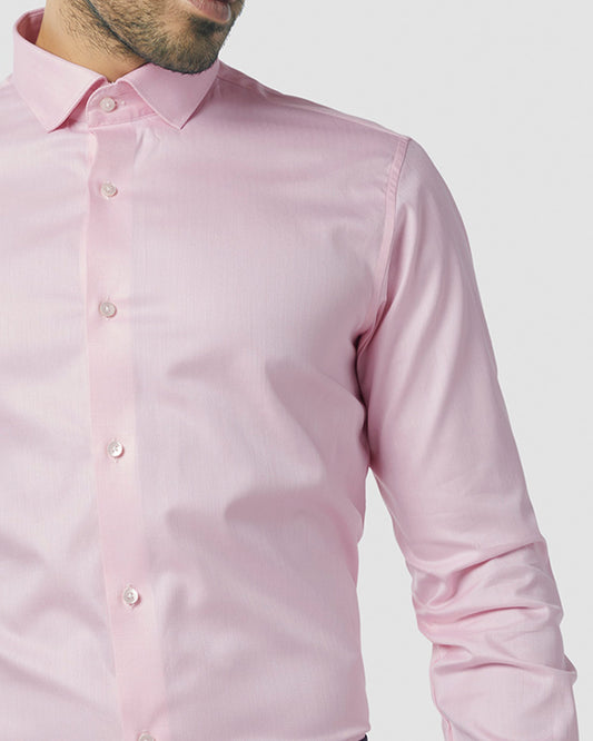 Wrinkle Resistant Premium Pink Herringbone Shirt