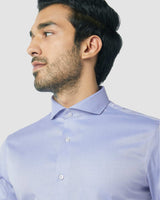 Wrinkle Resistant Premium Medium Blue Herringbone Shirt
