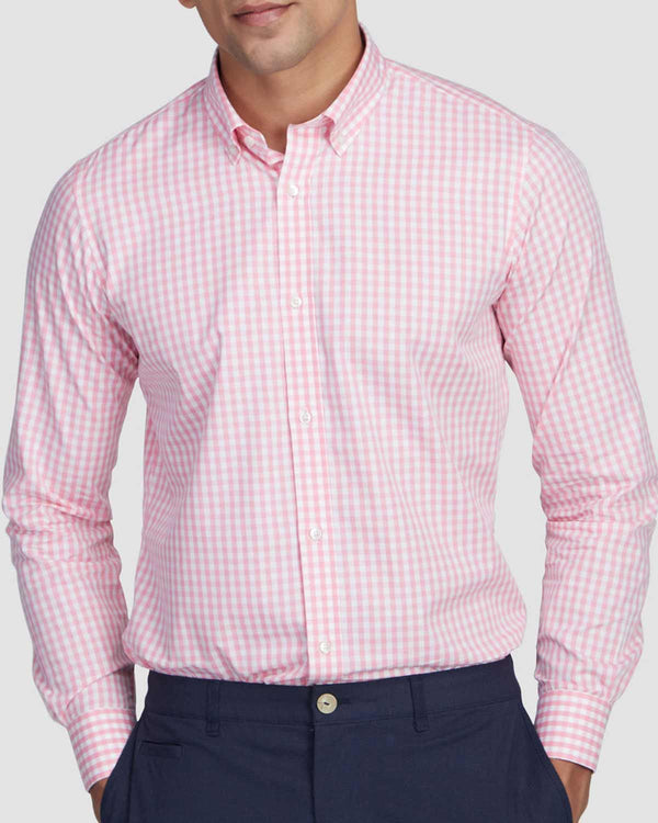 Oyster Pink Gingham Checked Shirt