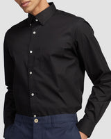 Black Stretch Poplin Shirt