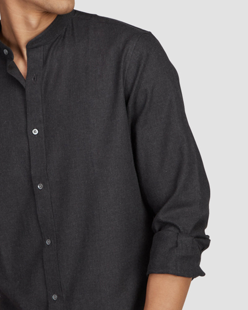 Carbon Black Brushed Twill Shirt