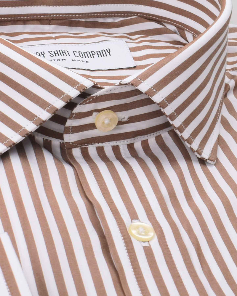 Wrinkle Resistant Mocha Stripes Shirt
