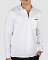 Pearl White Zipper Shirt